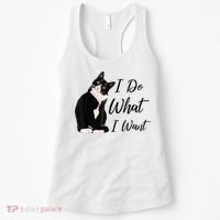 Do What I Want Tuxedo Cat Mom Cute Funny Graphic TShirt Women's Tank Top thumb 0