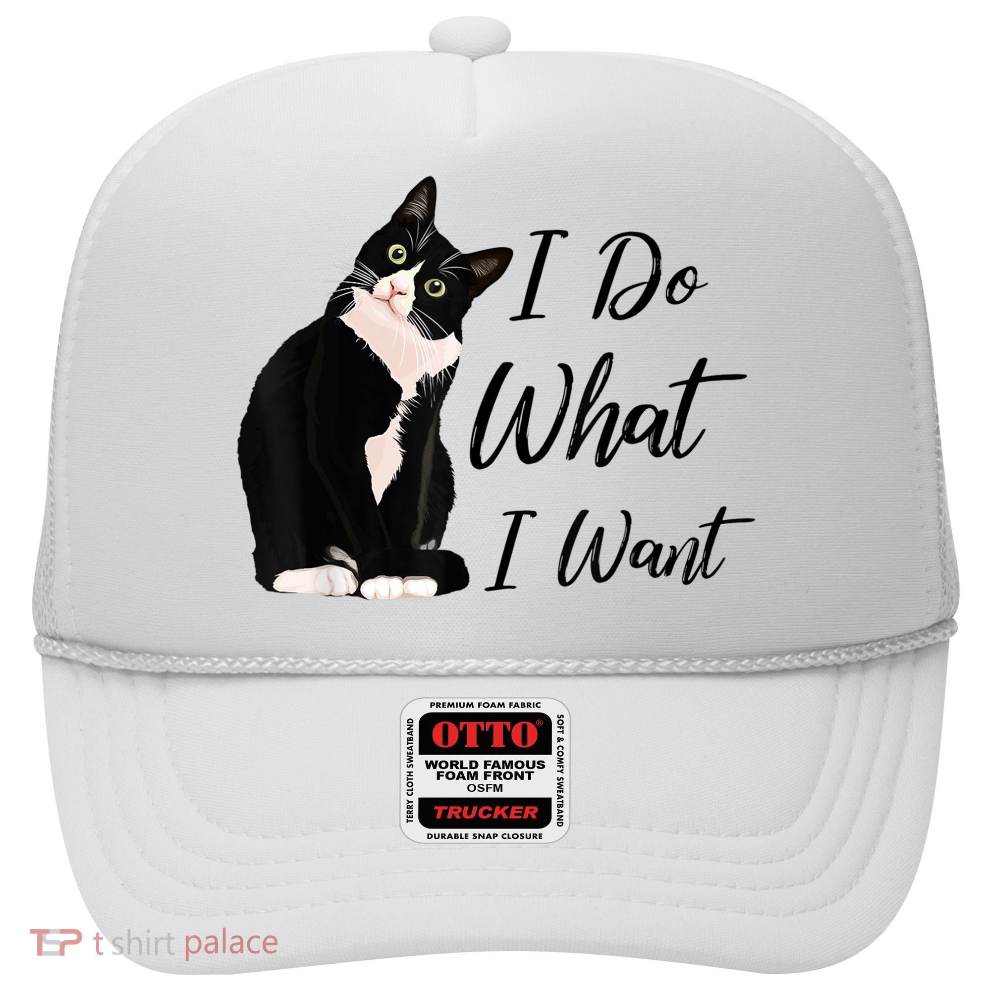 Do What I Want Tuxedo Cat Mom Cute Funny Graphic TShirt Hat