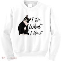 Do What I Want Tuxedo Cat Mom Cute Funny Graphic TShirt Kids Sweatshirt thumb 0