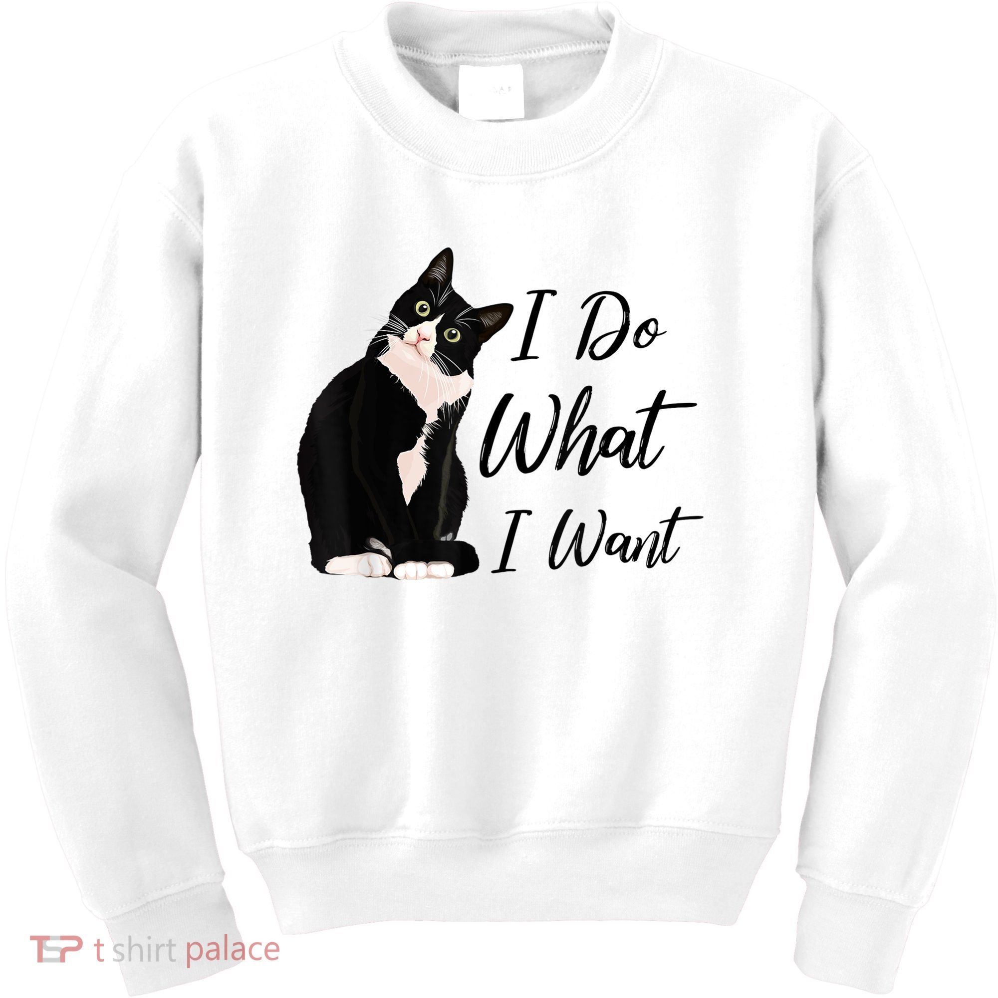 Do What I Want Tuxedo Cat Mom Cute Funny Graphic TShirt Kids Sweatshirt