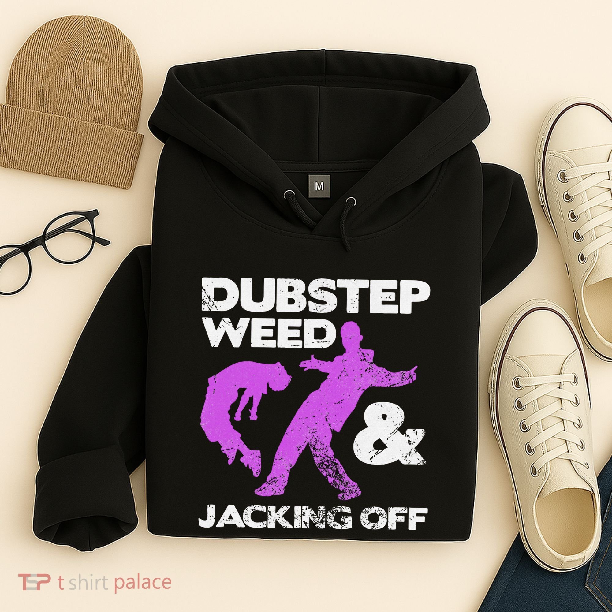 Dubstep Weed & Jacking Off Techno Rave Edm Festival Grunge Hoodie