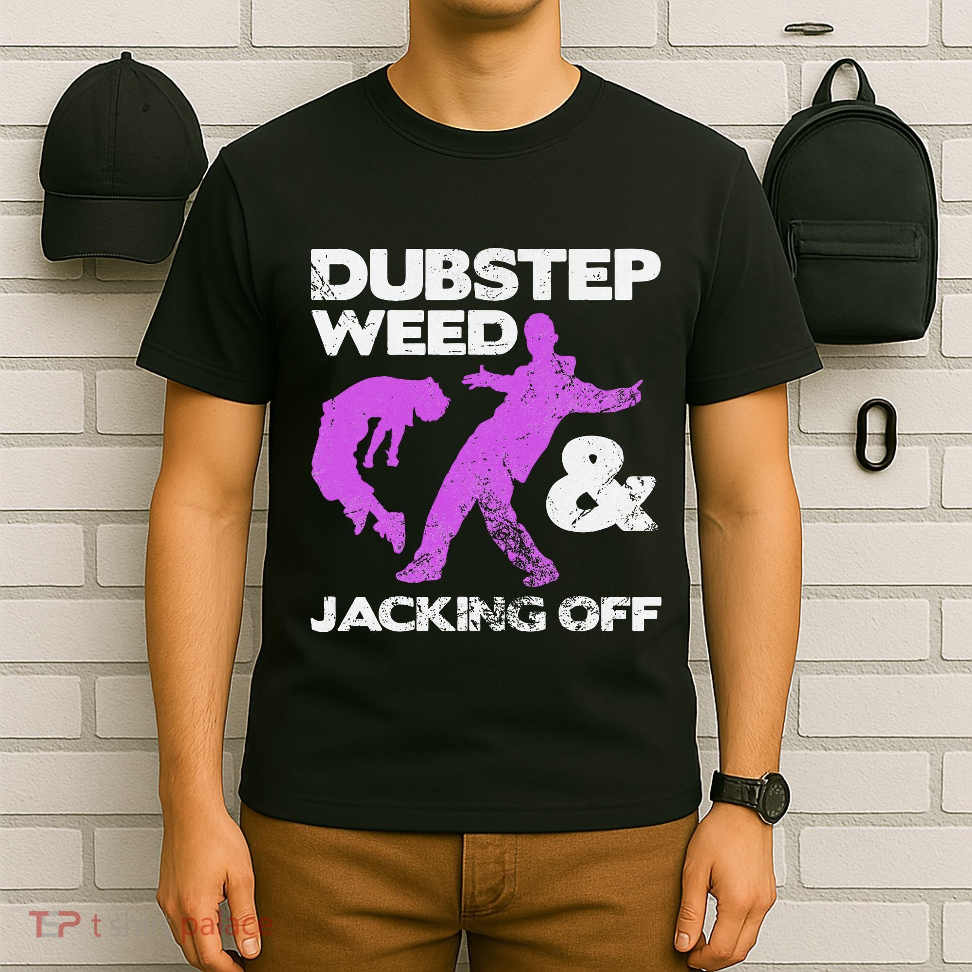 Dubstep Weed & Jacking Off Techno Rave Edm Festival Grunge T-Shirt