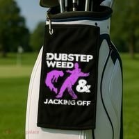 Dubstep Weed & Jacking Off Techno Rave Edm Festival Grunge Golf Towel thumb 2