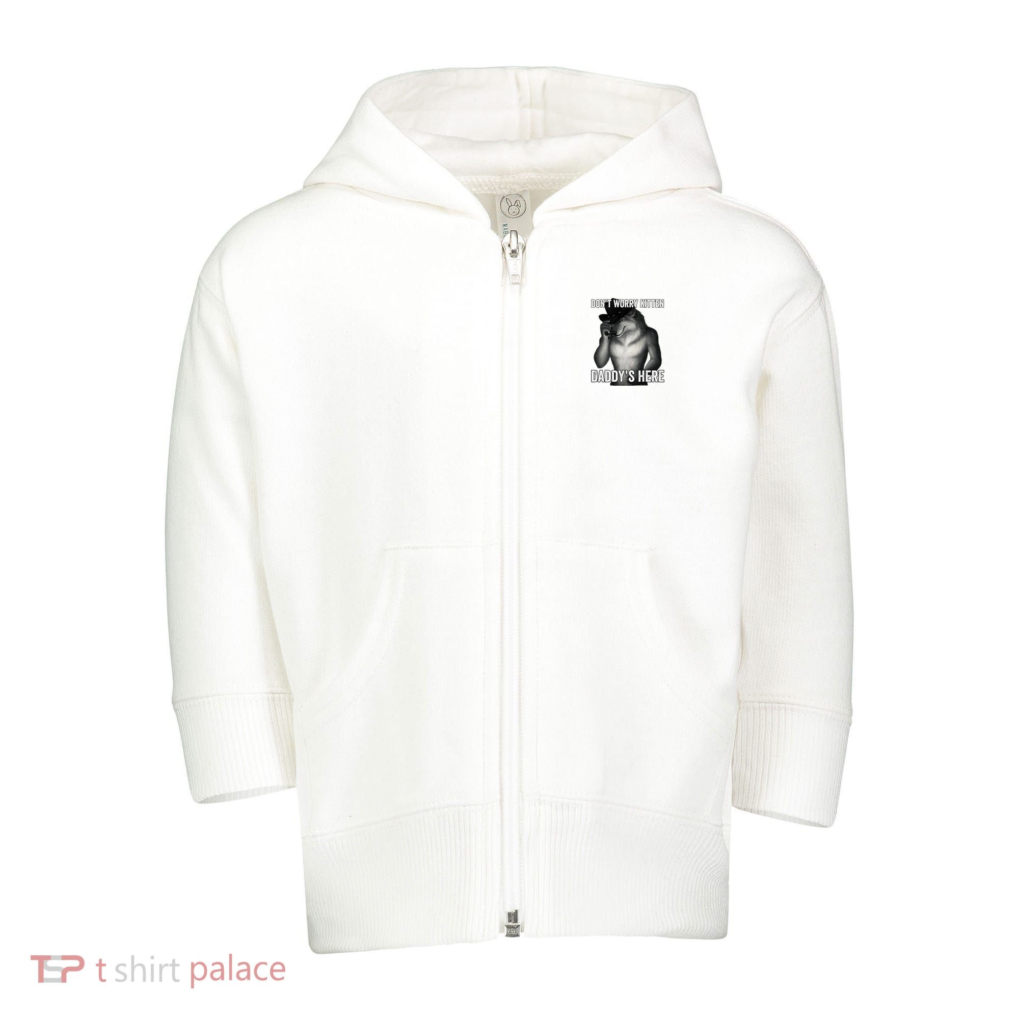 DonT Worry Kitten DaddyS Here Toddler Zip Fleece Hoodie