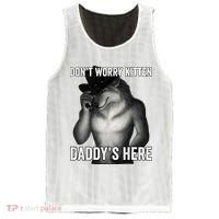 DonT Worry Kitten DaddyS Here Mesh Reversible Basketball Jersey Tank thumb 0