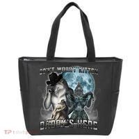 Don't Worry Kitten Daddy's Here Alpha Wolf Tote Bag thumb 0