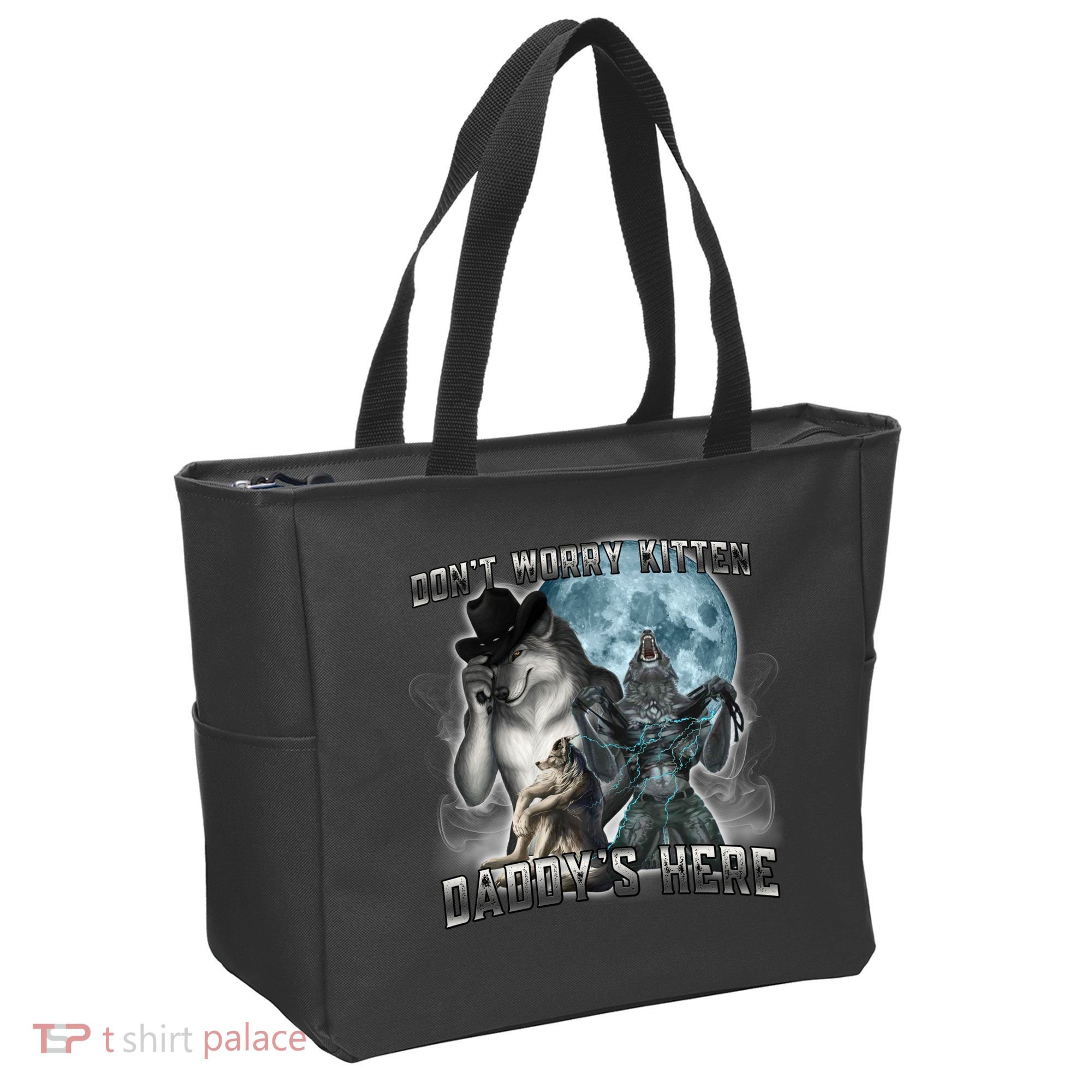 Don't Worry Kitten Daddy's Here Alpha Wolf Tote Bag
