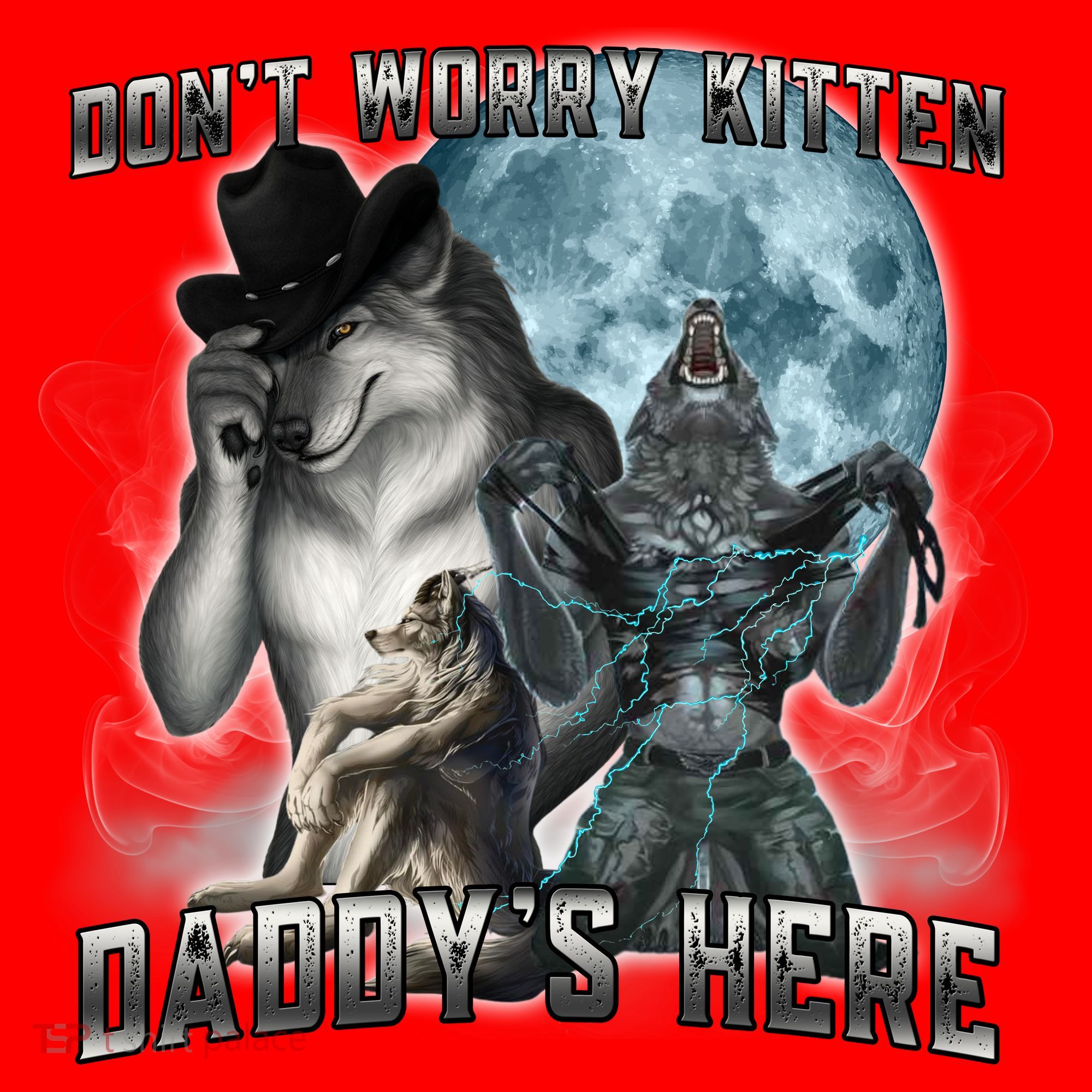 Don't Worry Kitten Daddy's Here Alpha Wolf Santa Hat