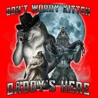 Don't Worry Kitten Daddy's Here Alpha Wolf Santa Hat thumb 1