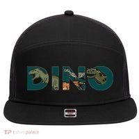 Dino Word Logo 7 Panel Mesh Trucker Snapback Hat thumb 0