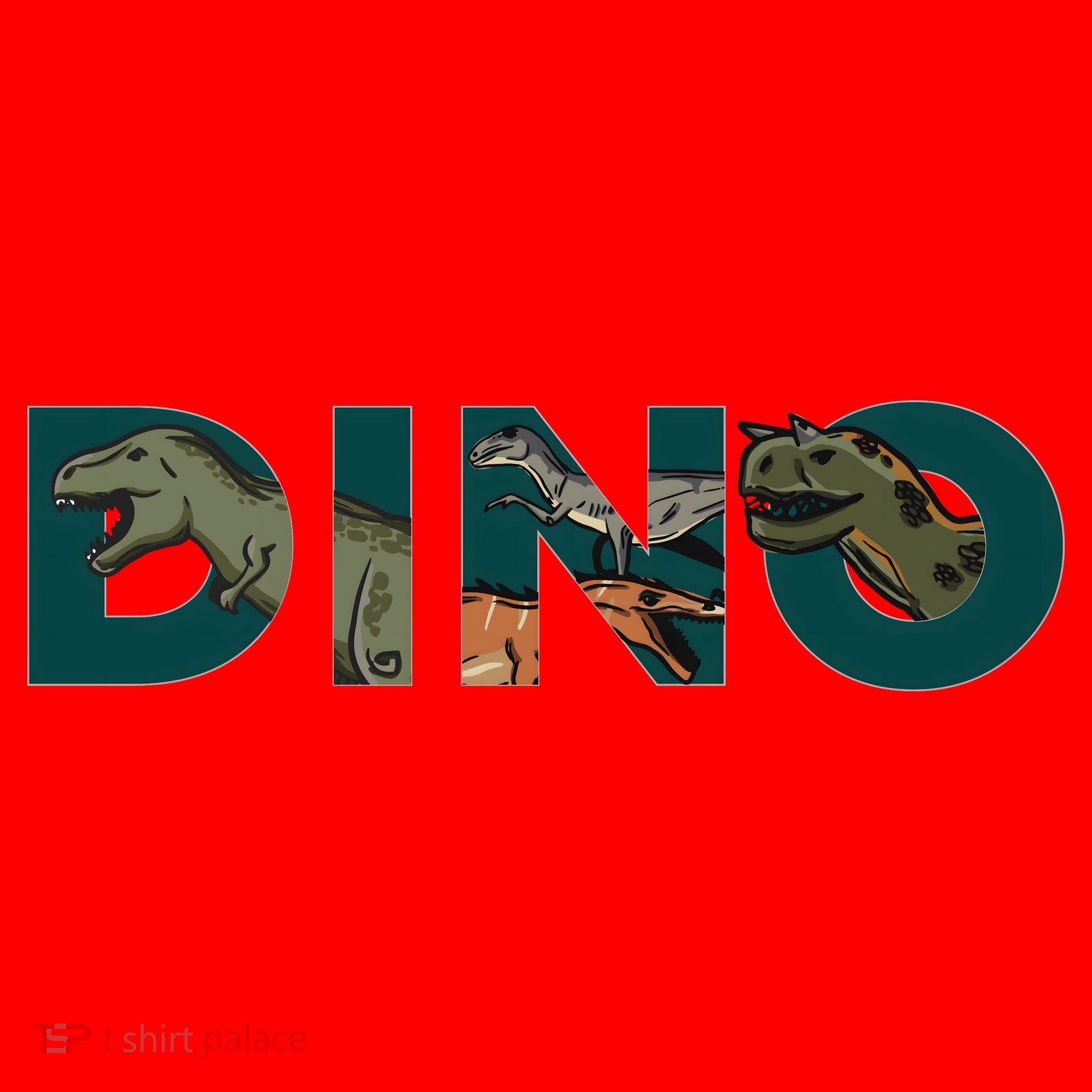 Dino Word Logo Santa Hat