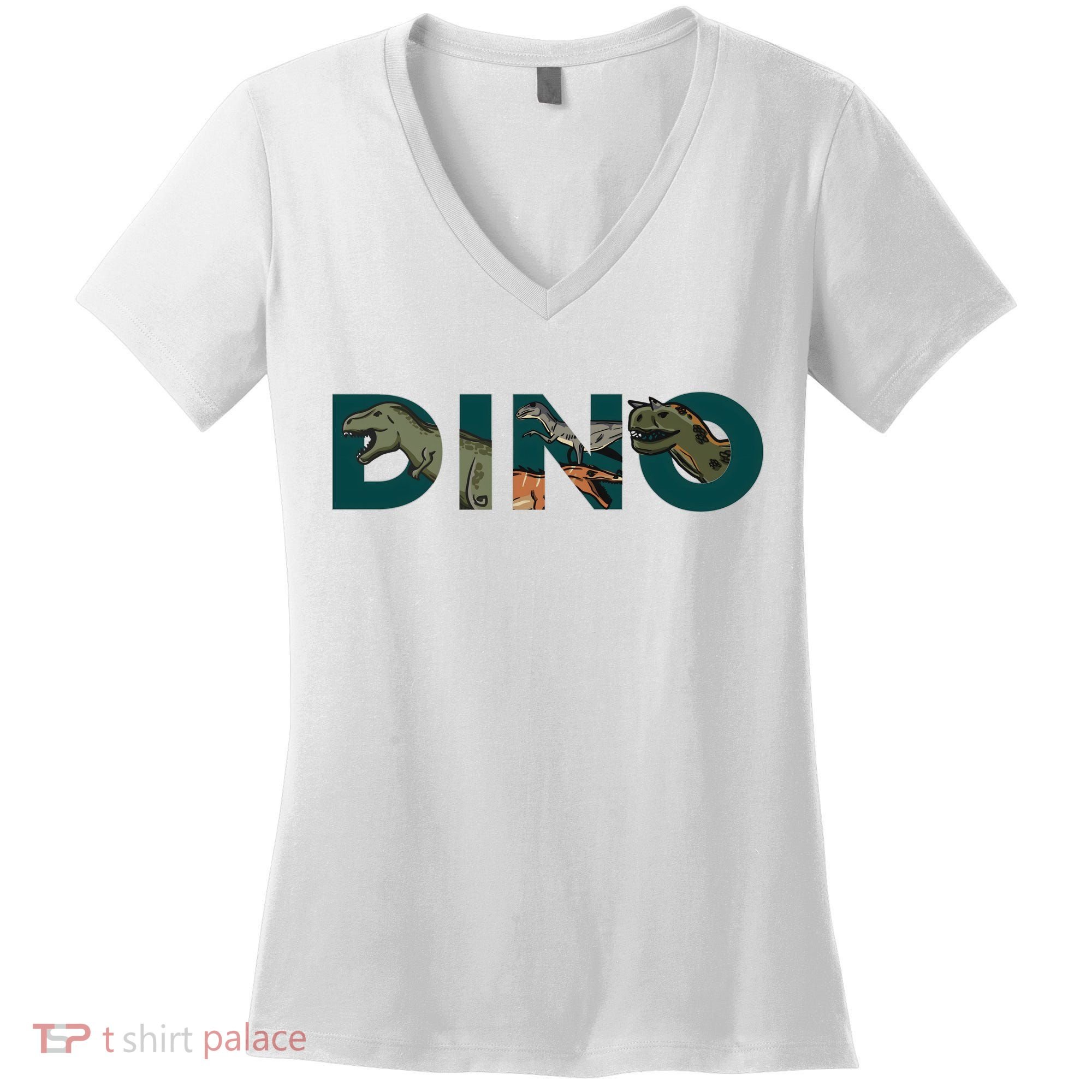Dino Word Logo Women's V-Neck T-Shirt