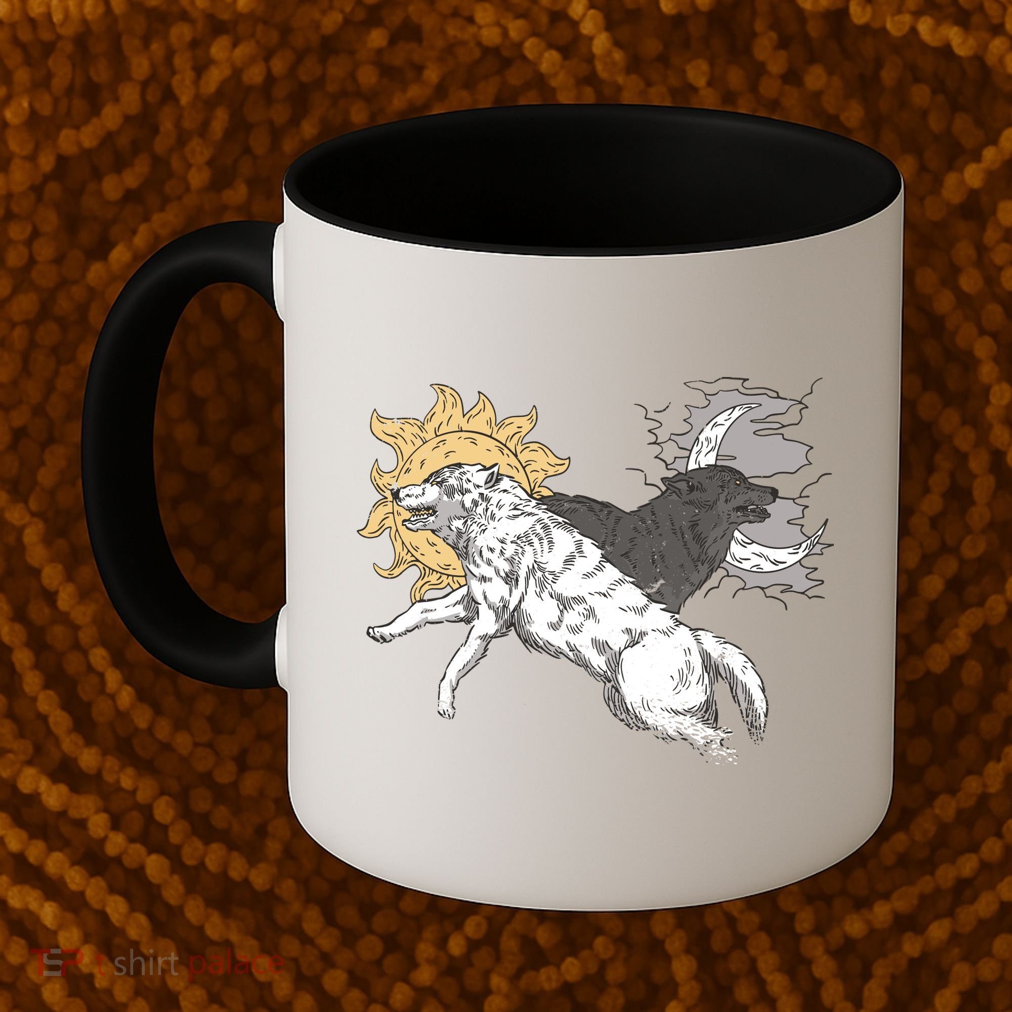 Double Wolf Moon Sun Coffee Mug