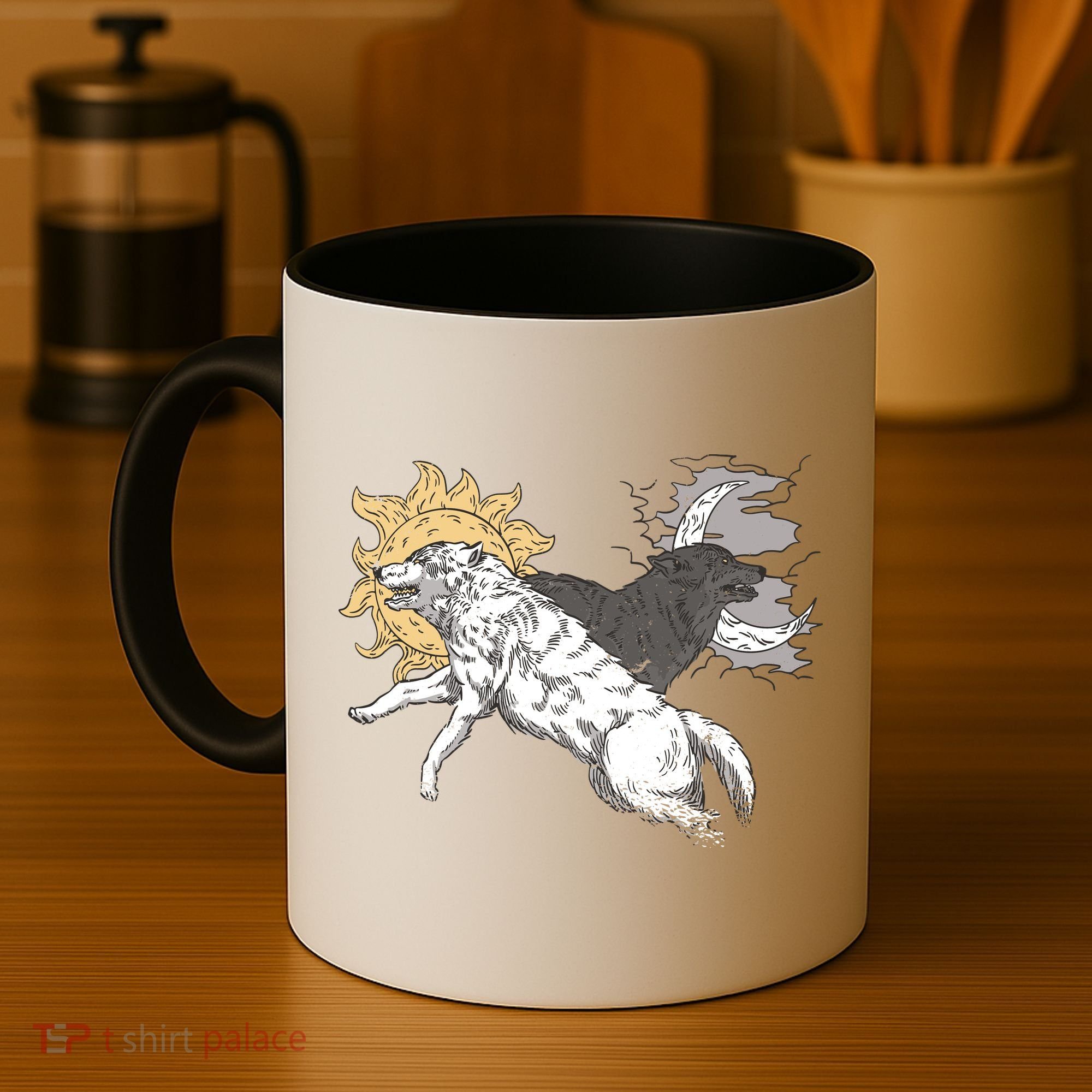 Double Wolf Moon Sun Coffee Mug