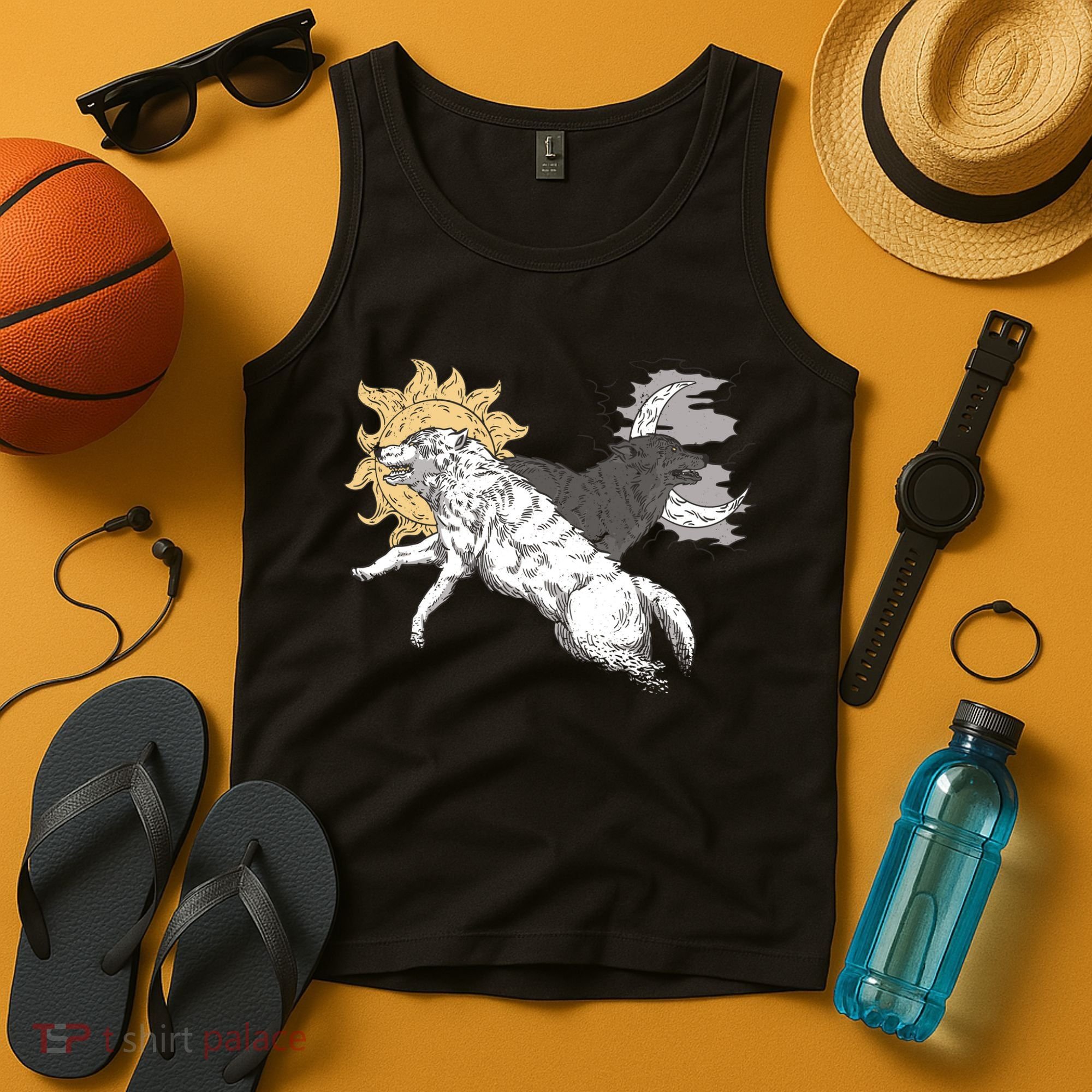 Double Wolf Moon Sun Tank Top