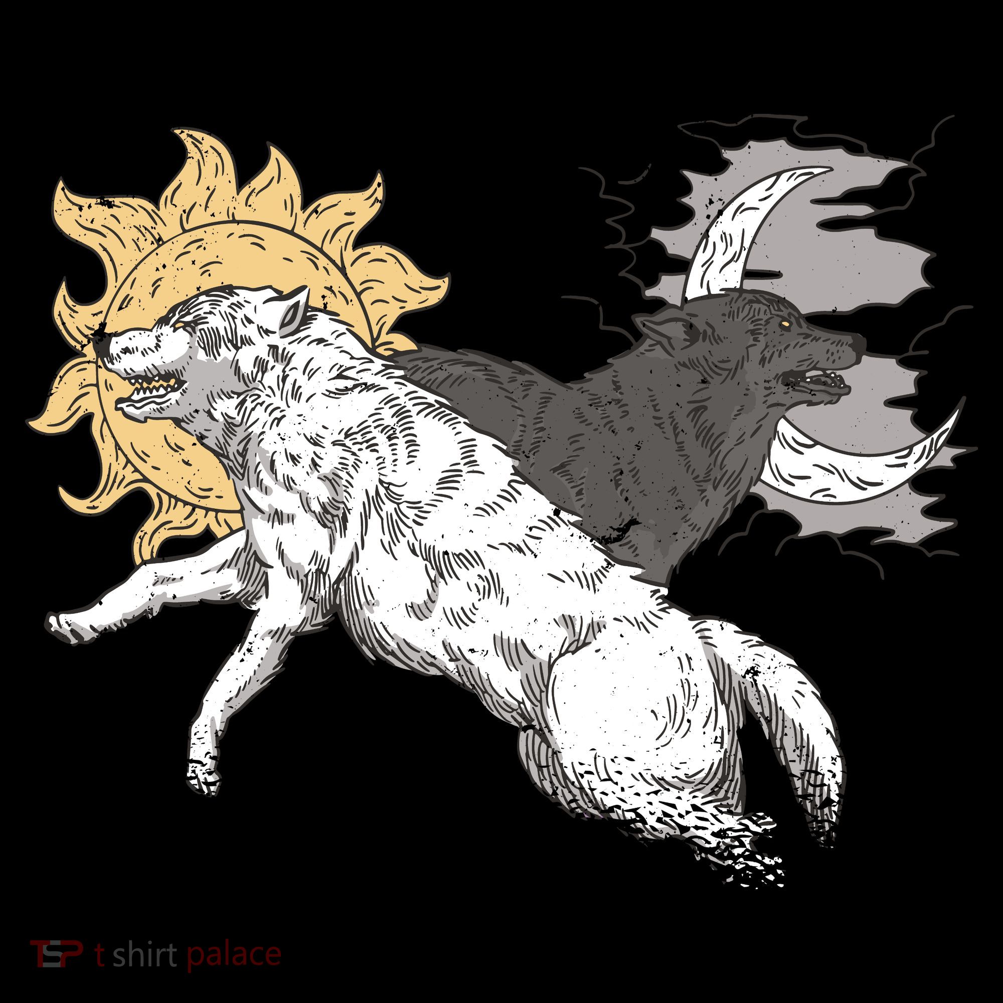 Double Wolf Moon Sun Tank Top