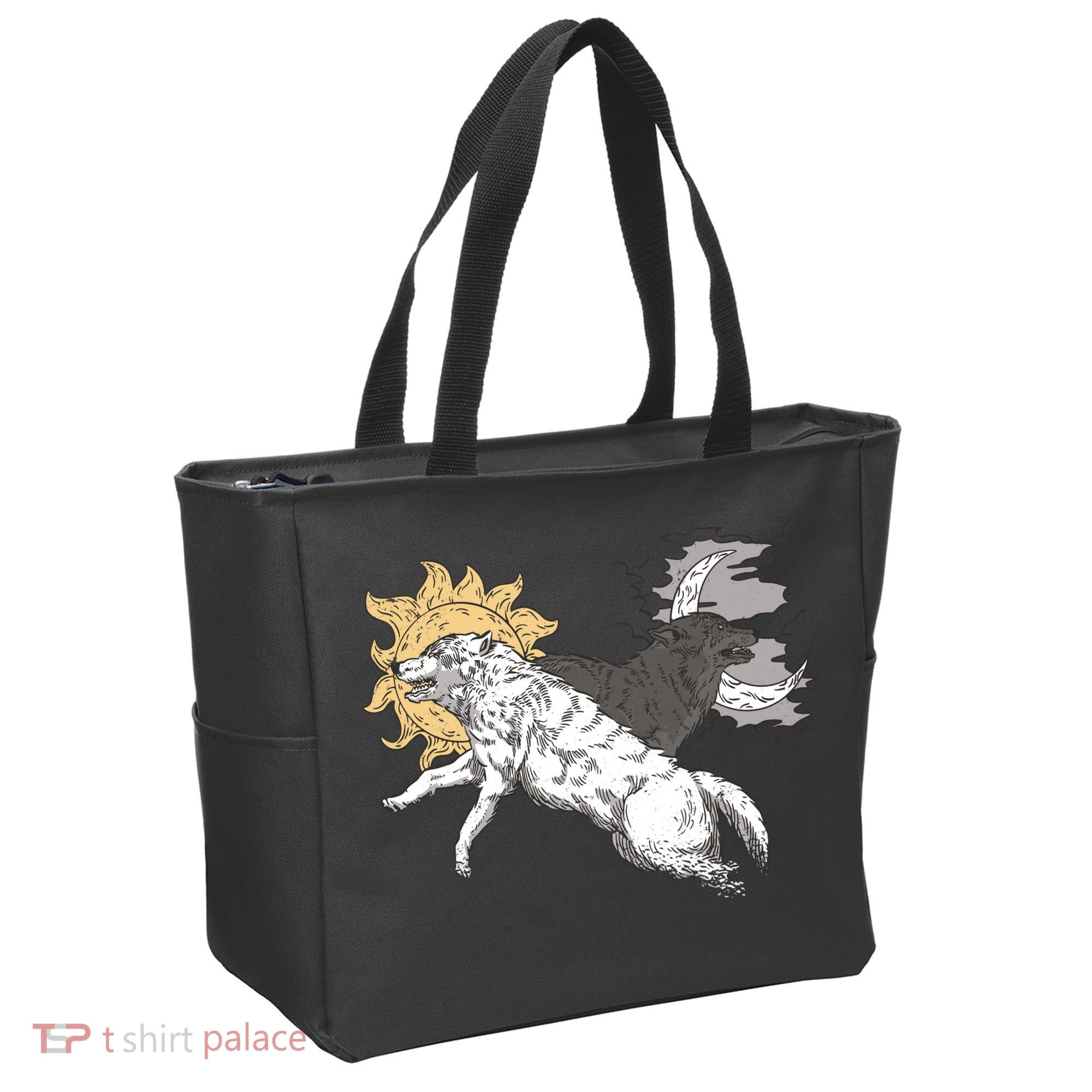 Double Wolf Moon Sun Tote Bag