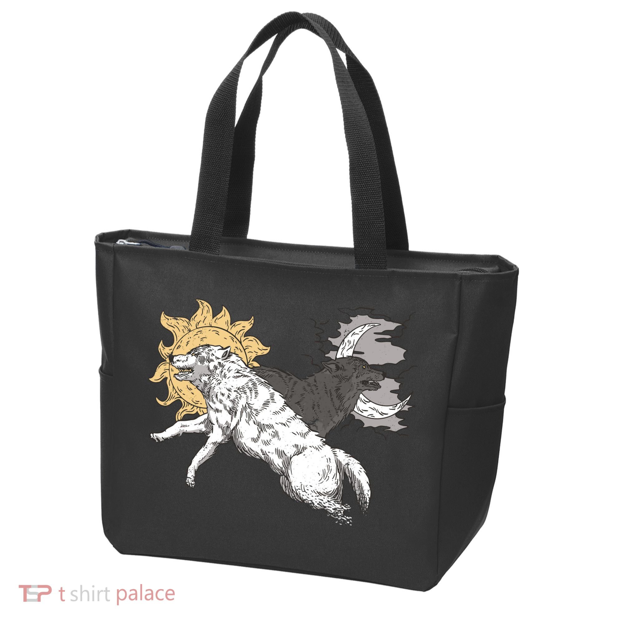 Double Wolf Moon Sun Tote Bag