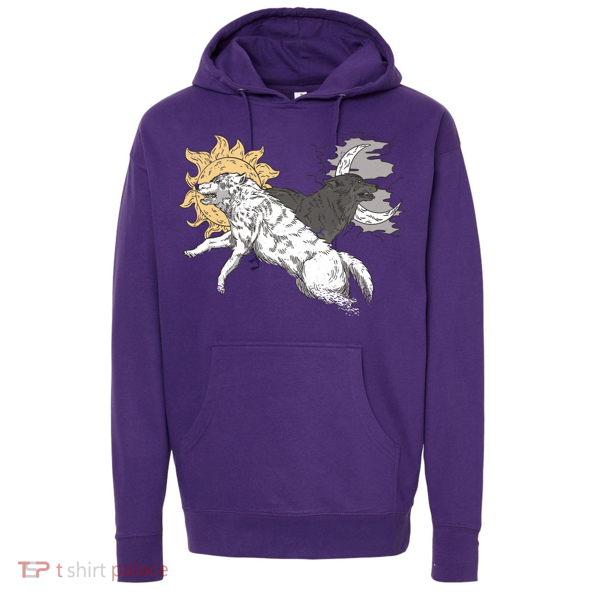Double Wolf Moon Sun Hoodie