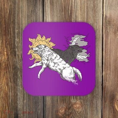 Double Wolf Moon Sun Coaster