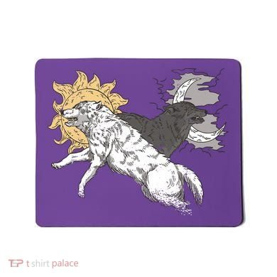 Double Wolf Moon Sun Mousepad