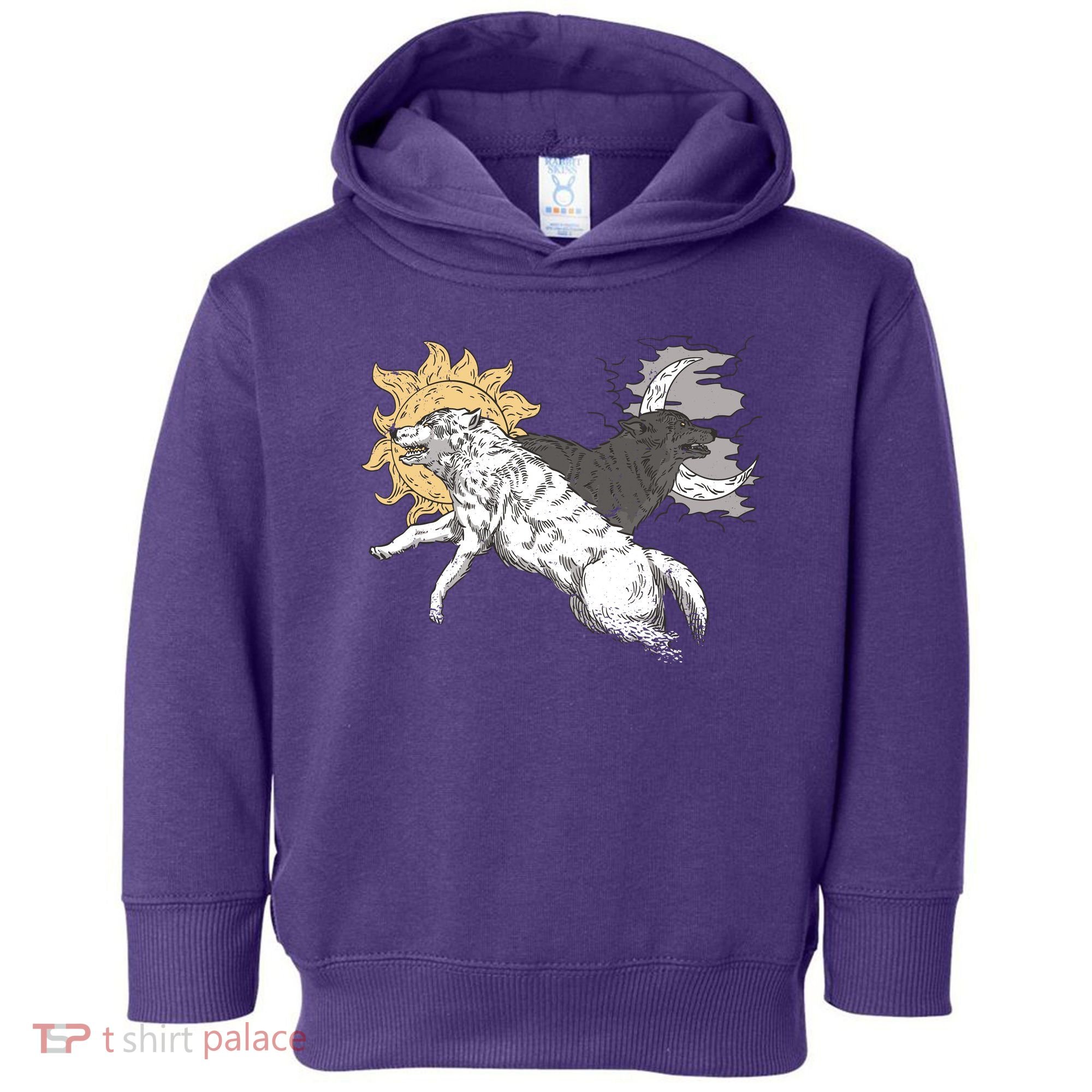 Double Wolf Moon Sun Toddler Hoodie