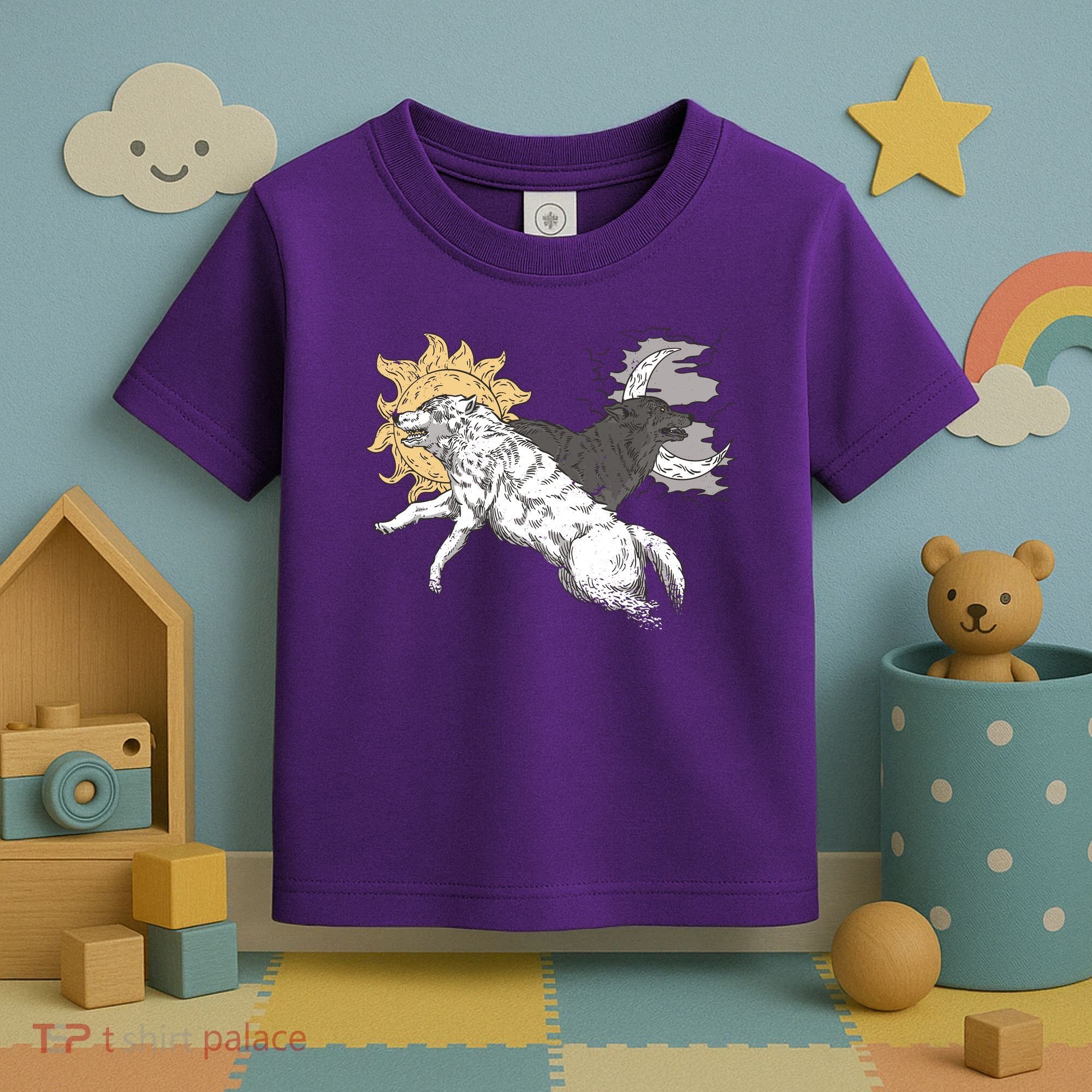 Double Wolf Moon Sun Toddler T-Shirt