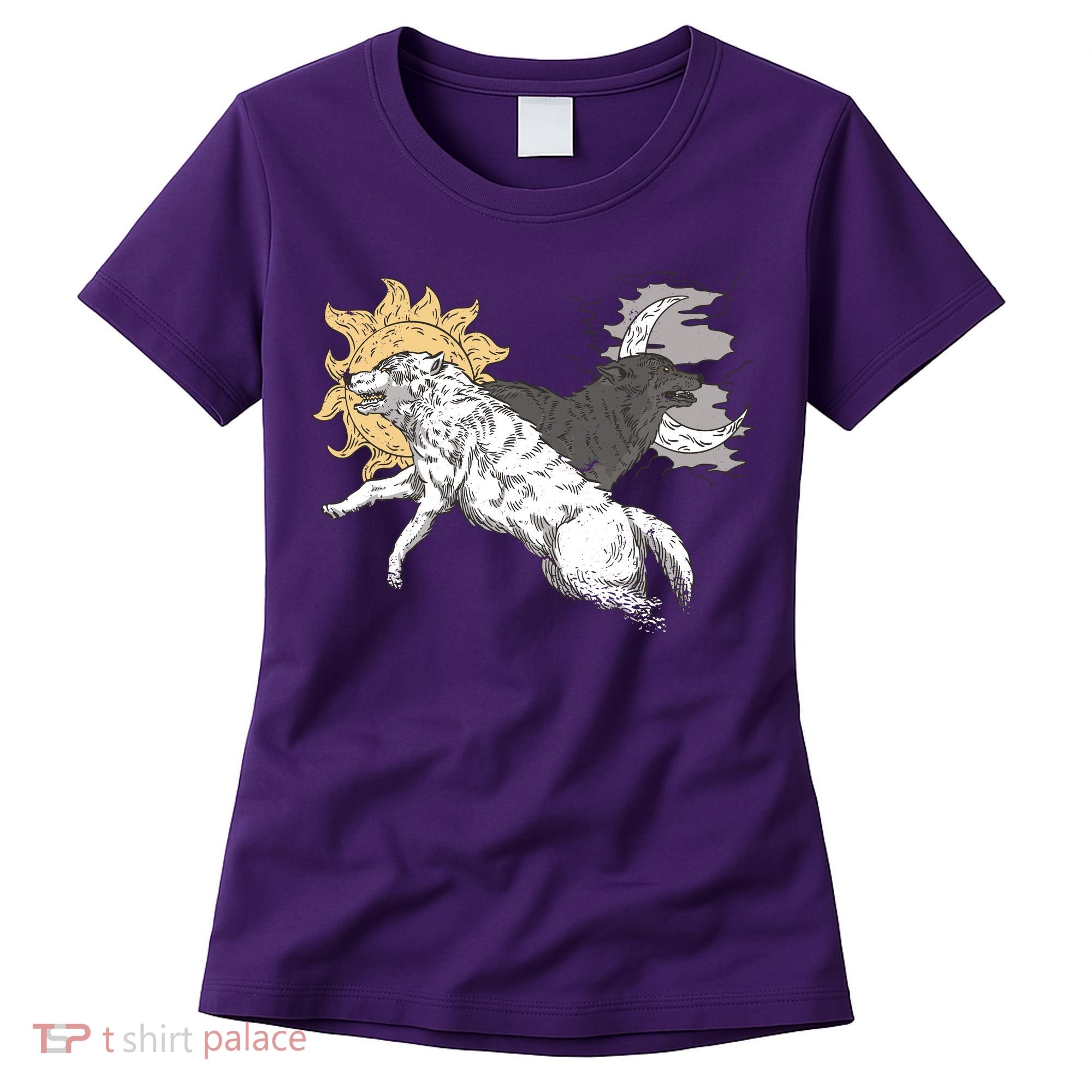 Double Wolf Moon Sun Women's T-Shirt