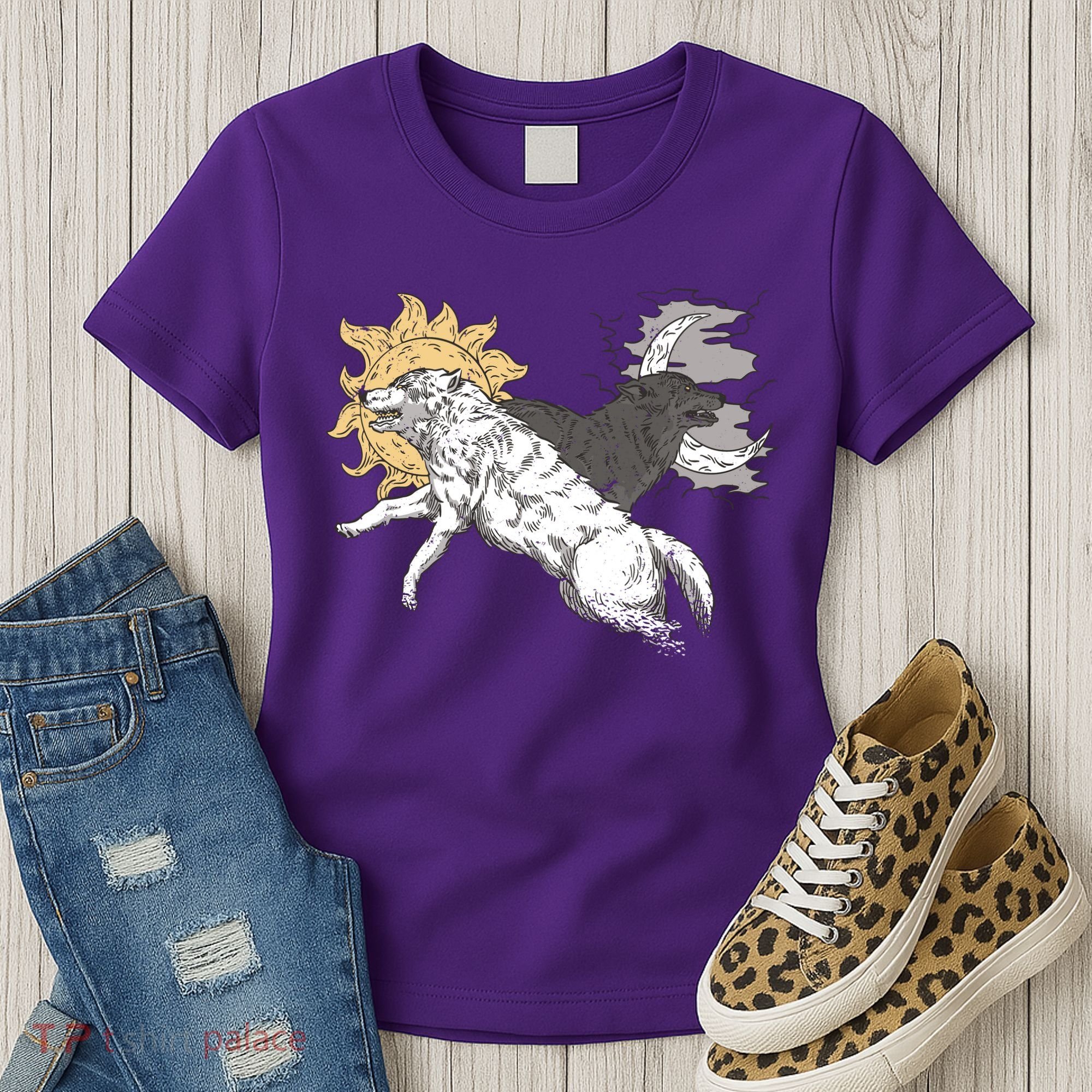 Double Wolf Moon Sun Women's T-Shirt