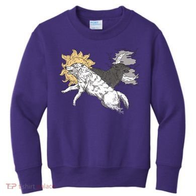 Double Wolf Moon Sun Kids Sweatshirt
