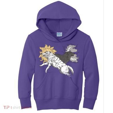 Double Wolf Moon Sun Kids Hoodie