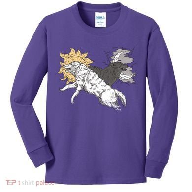 Double Wolf Moon Sun Kids Long Sleeve Shirt