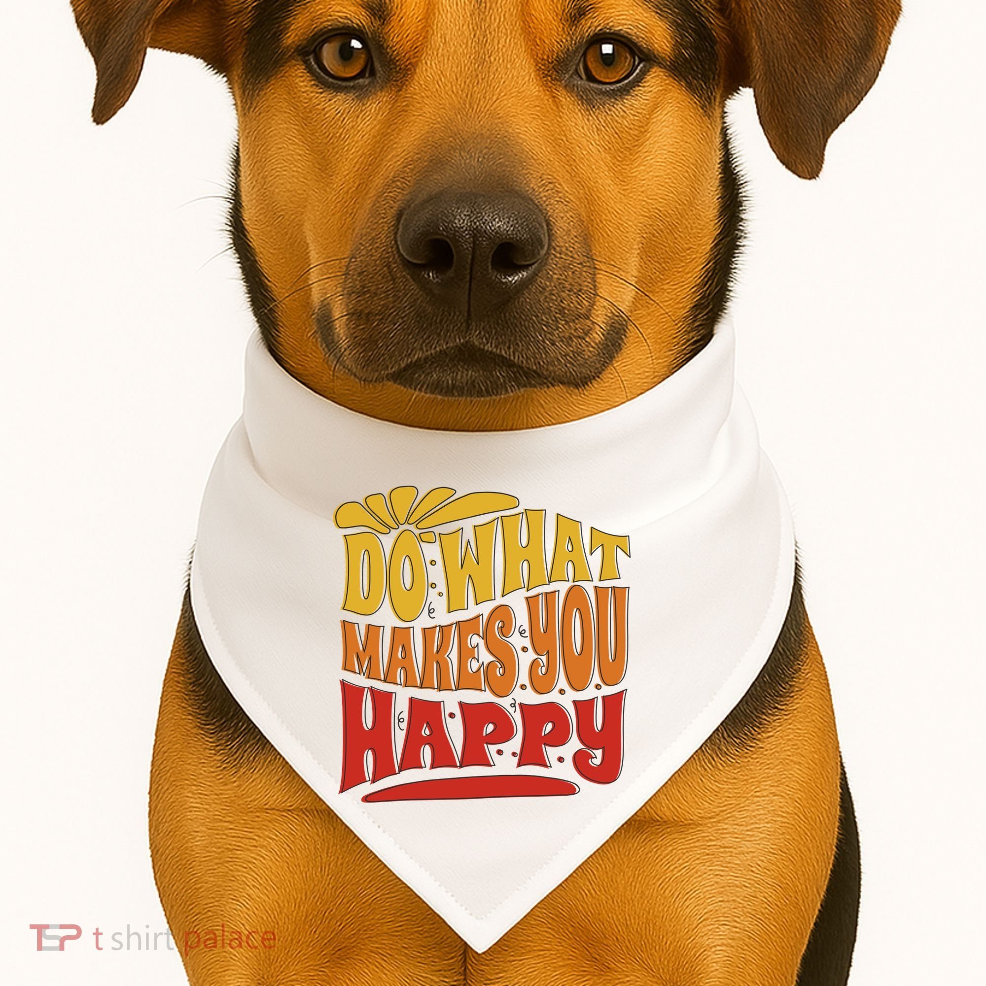 Do What Makes You Happy Positive Quote USA-Made Doggie Bandana