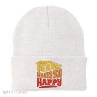 Do What Makes You Happy Positive Quote Beanie thumb 0