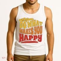 Do What Makes You Happy Positive Quote Tank Top thumb 3