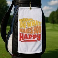 Do What Makes You Happy Positive Quote Golf Towel thumb 2