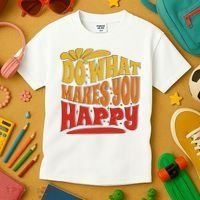 Do What Makes You Happy Positive Quote Kids T-Shirt thumb 3