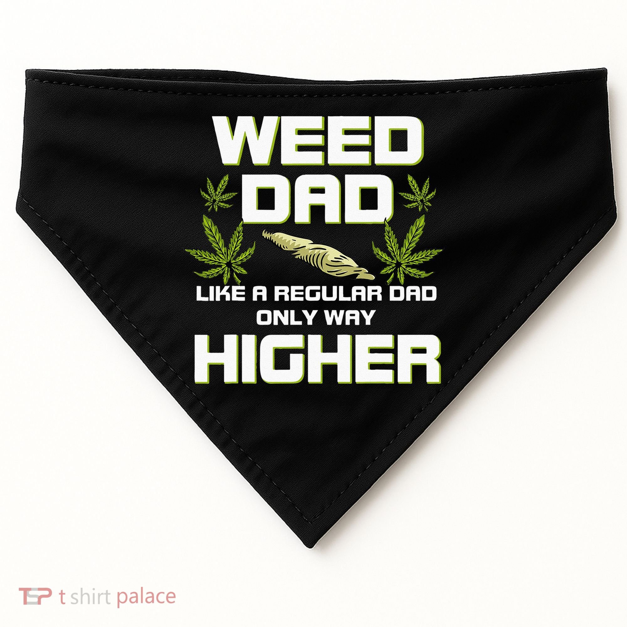 Dad Weed Marijuana Funny 420 Cannabis Gift Fathers Day USA-Made Doggie Bandana