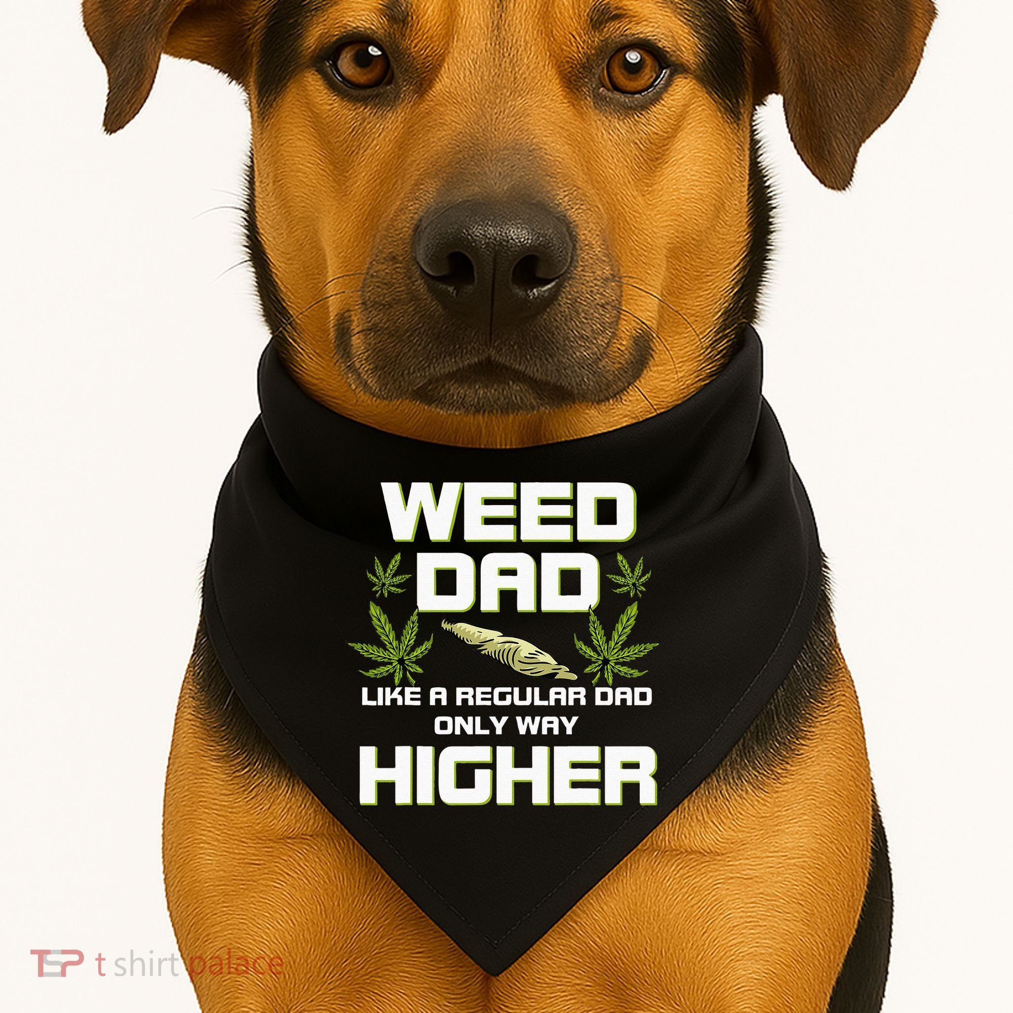 Dad Weed Marijuana Funny 420 Cannabis Gift Fathers Day USA-Made Doggie Bandana