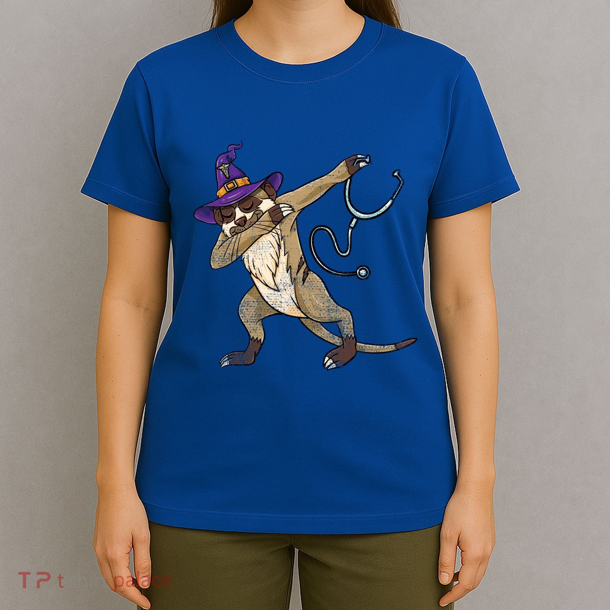 Dabbing Witch Meerkat Nurse Vintage Gift T-Shirt