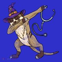 Dabbing Witch Meerkat Nurse Vintage Gift T-Shirt thumb 7
