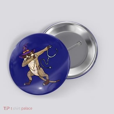 Dabbing Witch Meerkat Nurse Vintage Gift Button
