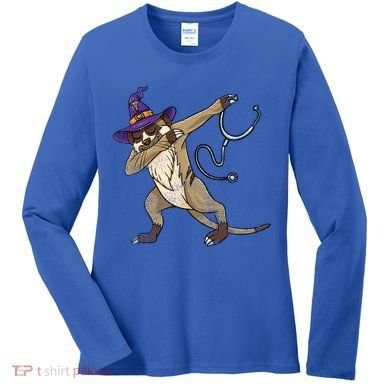 Dabbing Witch Meerkat Nurse Vintage Gift Women's Long Sleeve Shirt