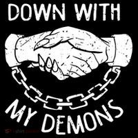 Down With My Demons Deal Handshake Aesthetic Humour Goth Coffee Mug thumb 5