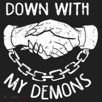 Down With My Demons Deal Handshake Aesthetic Humour Goth Tumbler thumb 3