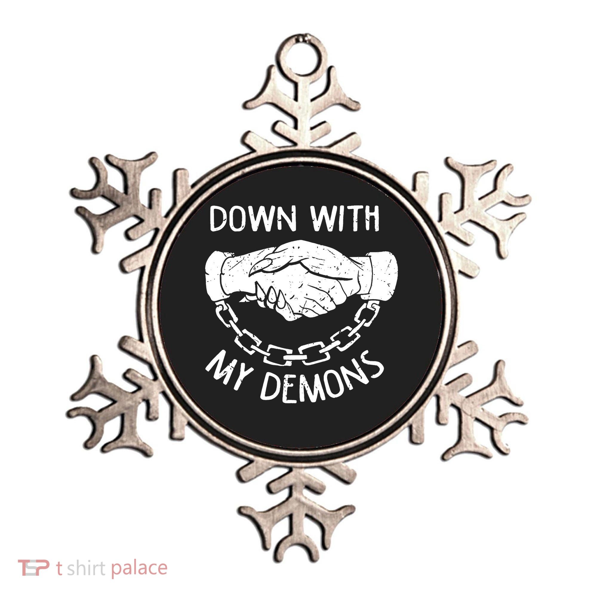 Down With My Demons Deal Handshake Aesthetic Humour Goth Ornament