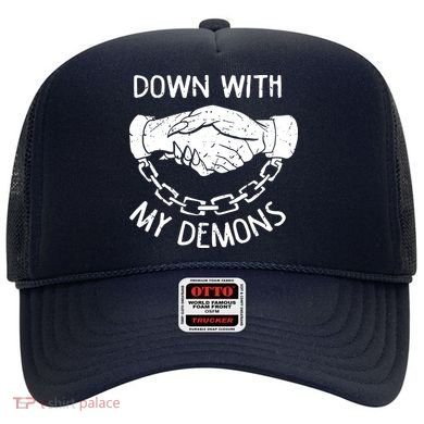 Down With My Demons Deal Handshake Aesthetic Humour Goth Hat