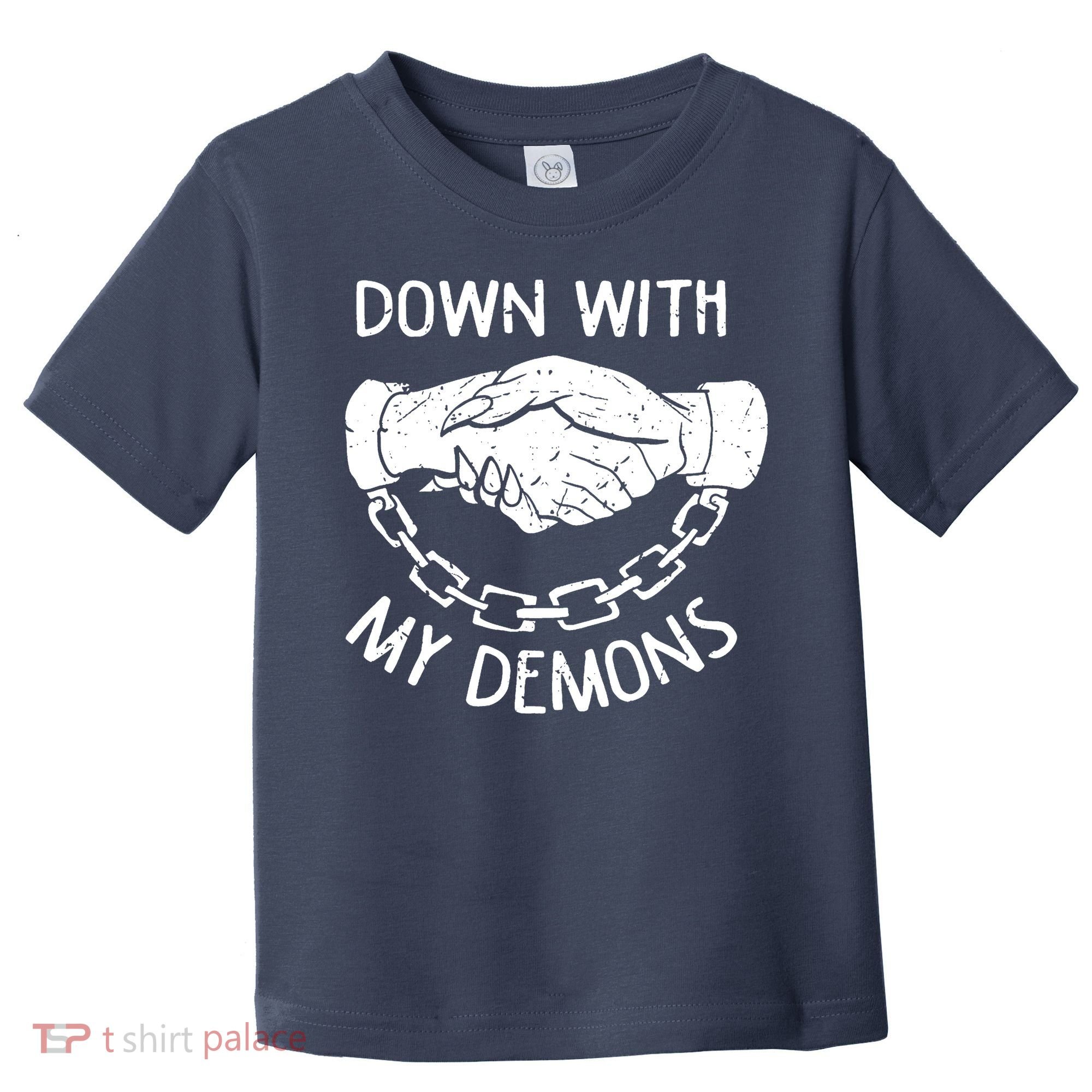 Down With My Demons Deal Handshake Aesthetic Humour Goth Toddler T-Shirt