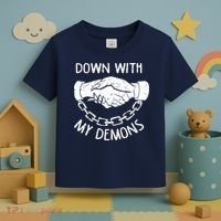 Down With My Demons Deal Handshake Aesthetic Humour Goth Toddler T-Shirt thumb 3