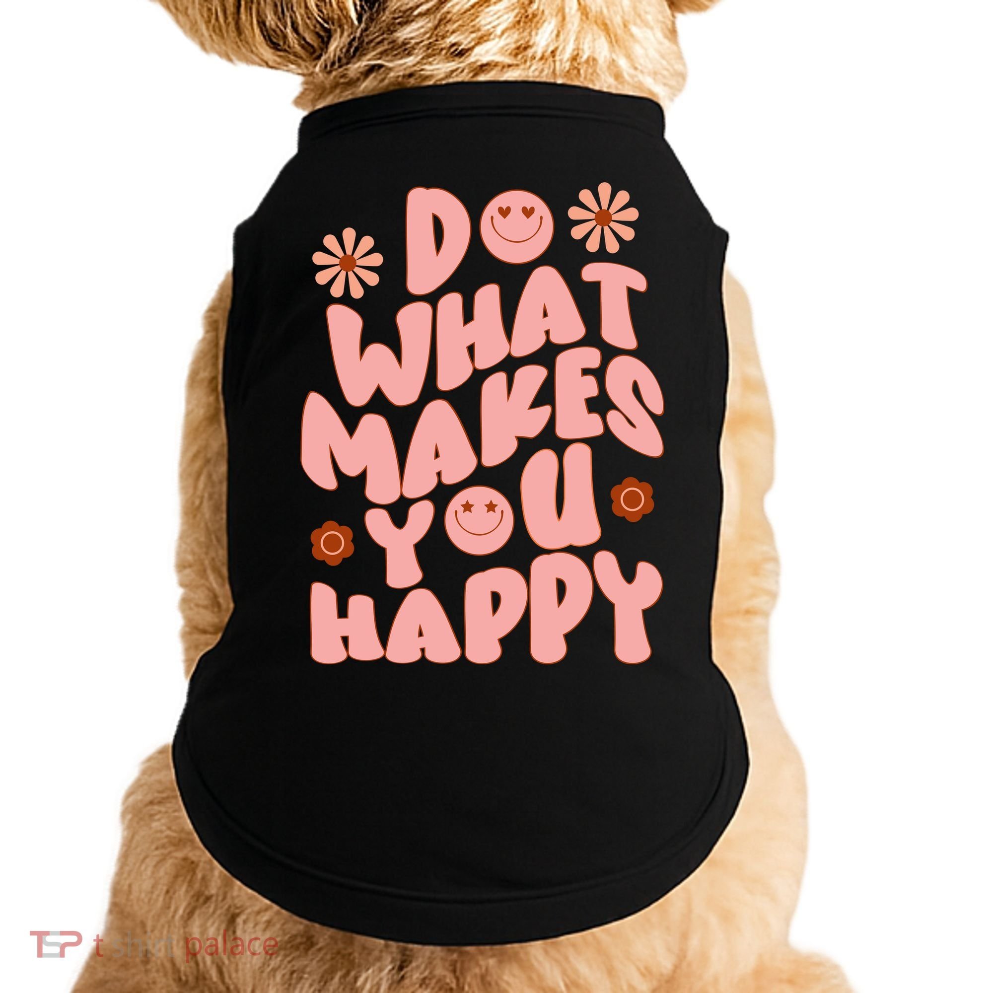 Do What Makes You Happy Hippie Retro Smile Doggie Tank